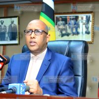 Adan Mohammed address the media