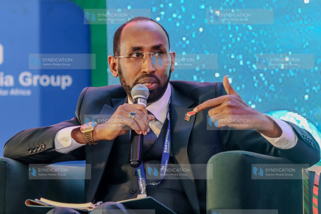 Mandera County Governor Mohamed Adan Khalif during a discussion panel