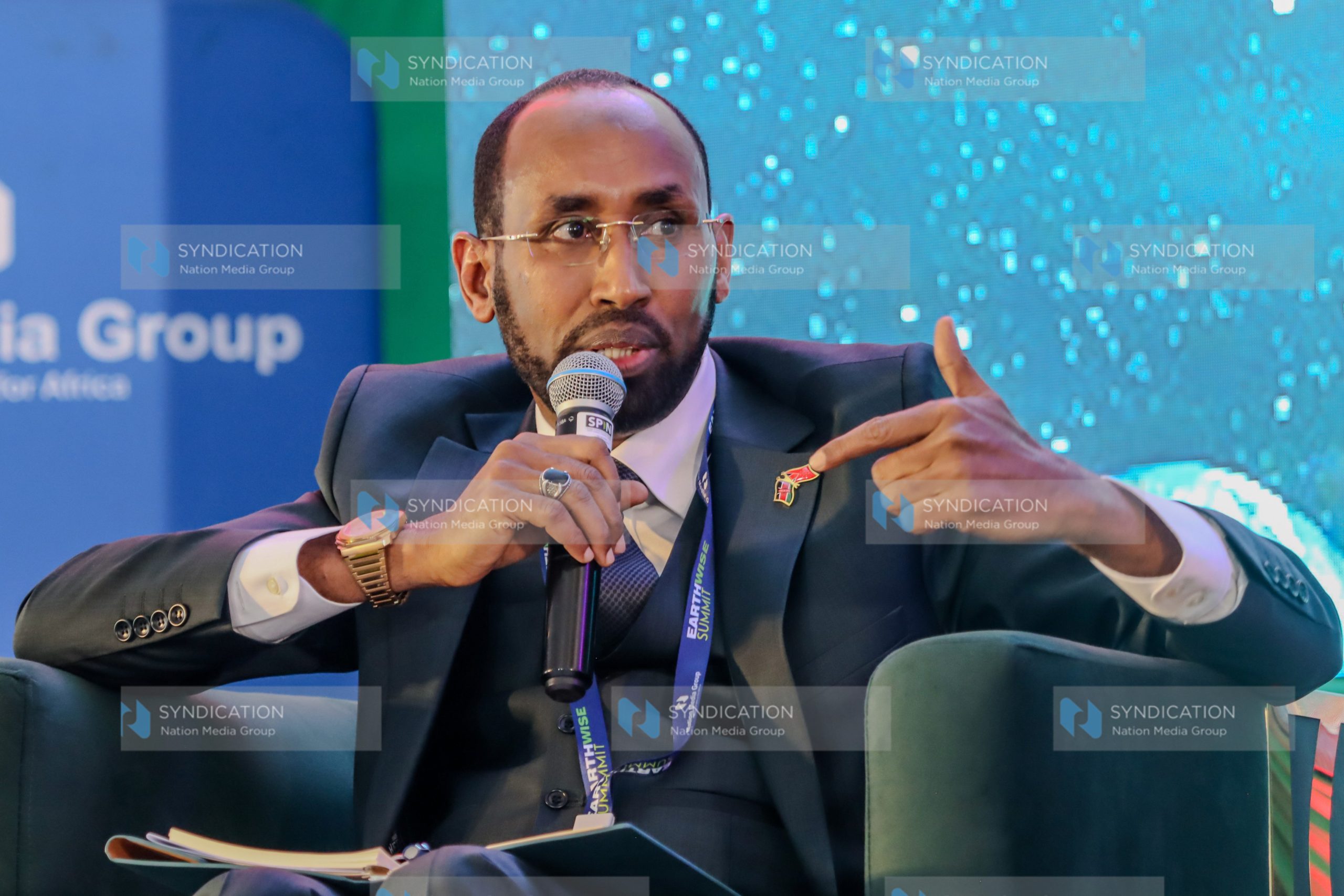 Mandera County Governor Mohamed Adan Khalif during a discussion panel