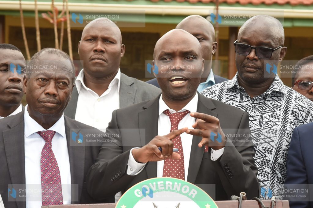 A press conference at Governor Rotich’s office precincts