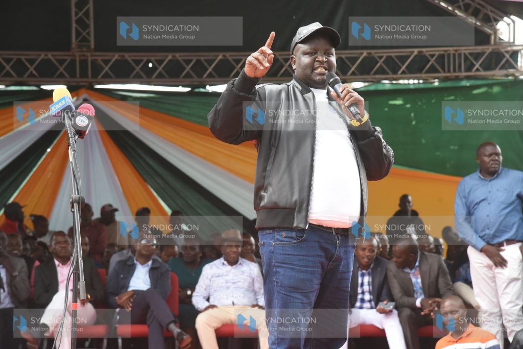 Soy MP David Kiplagat during a fundraiser at Moi's Bridge