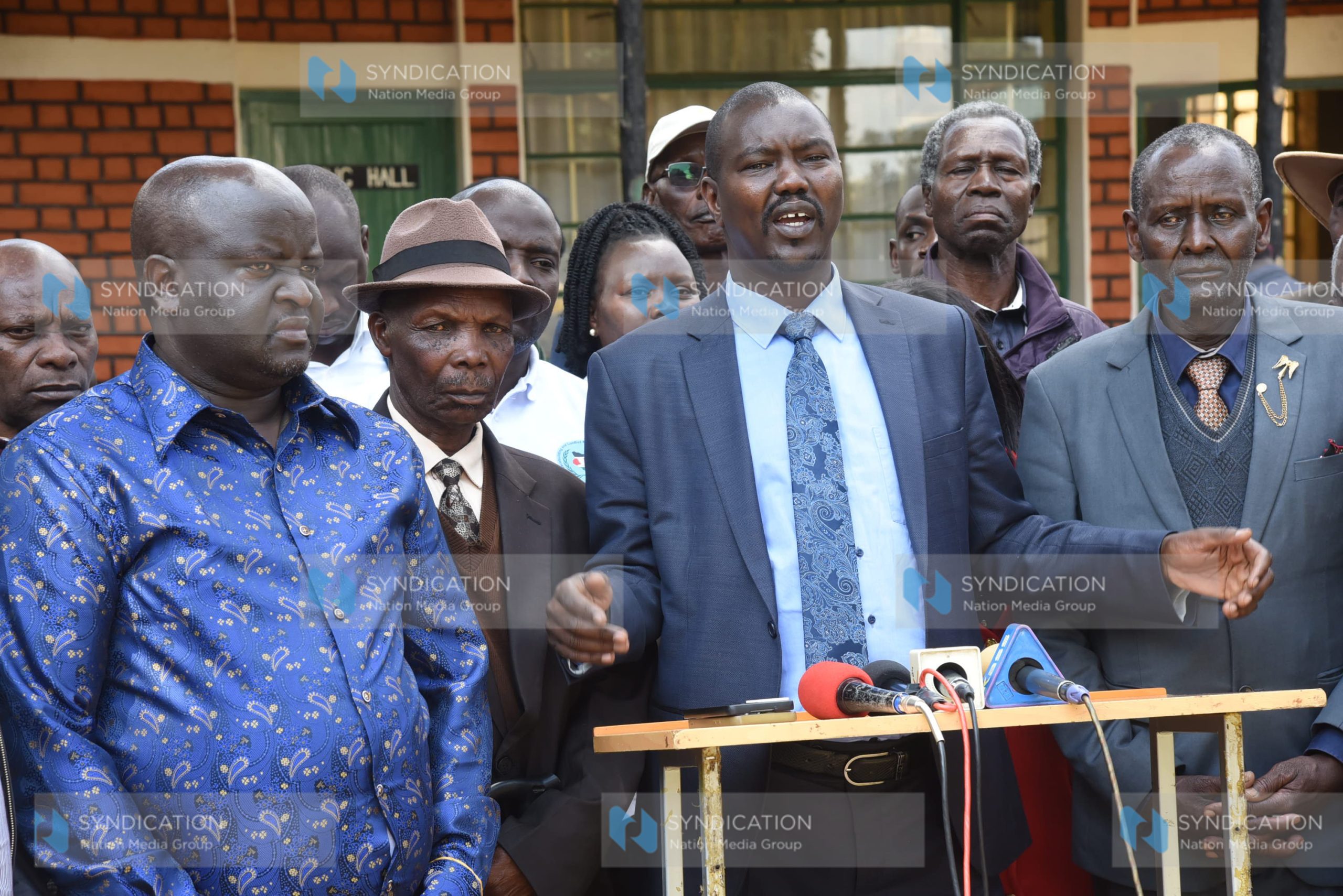 A press conference after a meeting at Reformed Church of East Africa