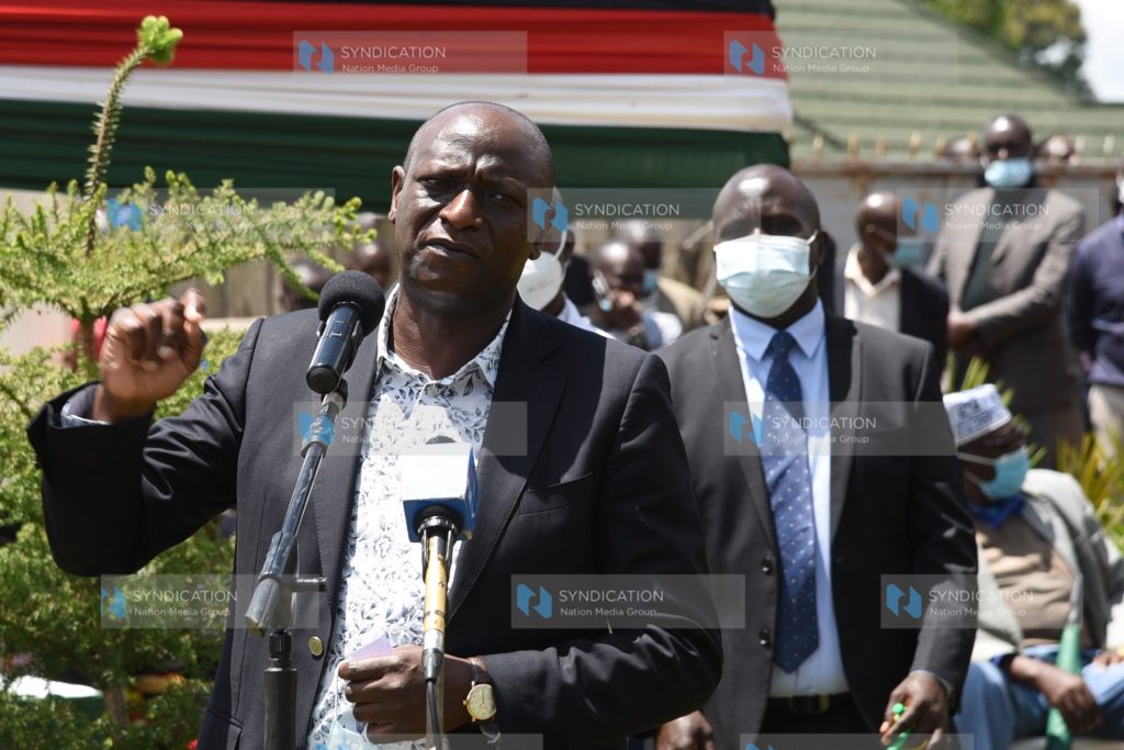Energy Cabinet Secretary Charles Keter during a burial of the late Edward Kiprotich Karoney