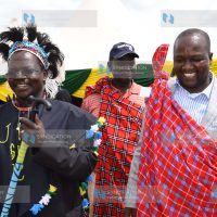 West Pokot County Governor Prof. John Lonyangapuo, West Pokot Senator Samuel Poghisio and Tiaty MP William Kamket
