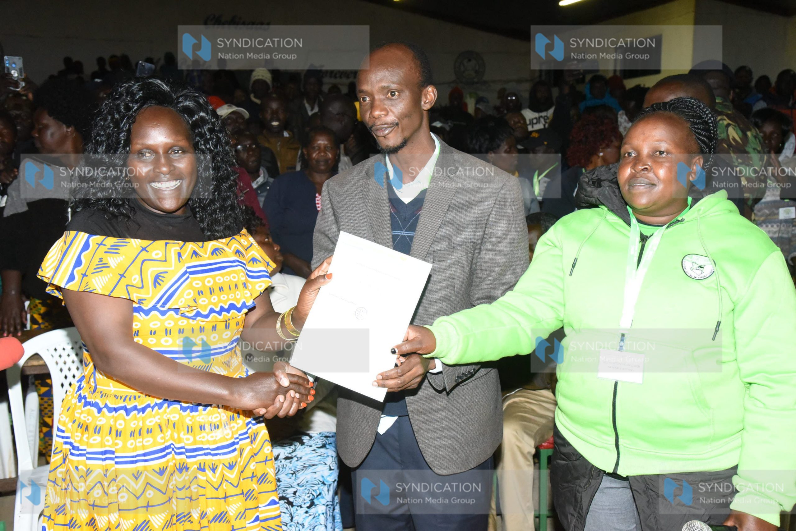 Prof. Phyllis Jepkemoi Bartoo (left), winner of Moiben Parliamentary seat on a United Democratic Alliance Party ticket