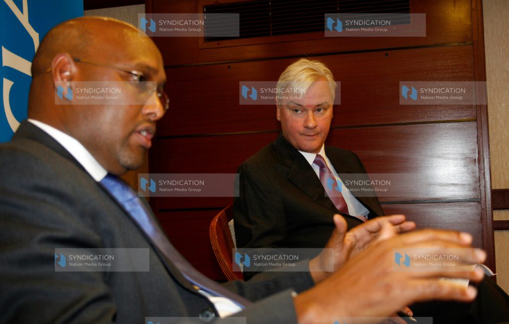 Adan Mohammed and his Global Retail and Commercial banking counterpart Frits Seegers address journalist