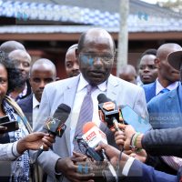 Chairman Wafula Chebukati addressing the media