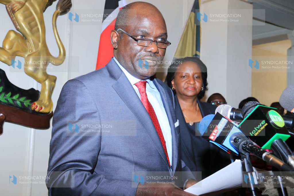 Wafula Chebukati taking oath of office to be the chairperson of the IEBC