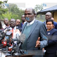 (IEBC) Chairperson Wafula Chebukati addressing the media