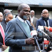 (IEBC) Chairperson Wafula Chebukati addressing the media