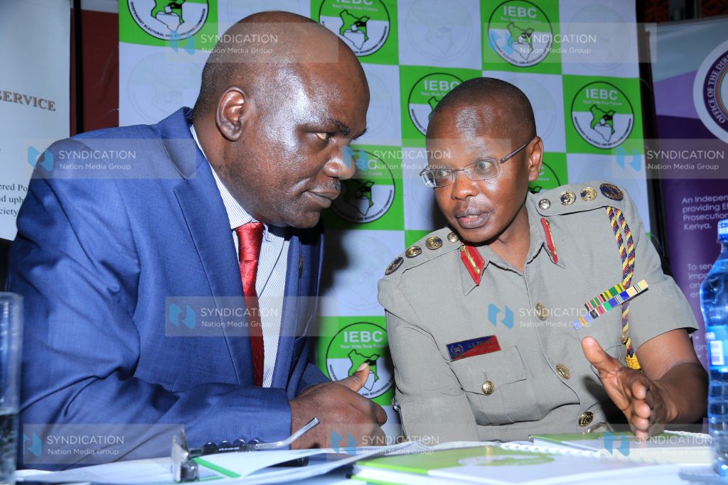 IEBC Chairman Wafula Chebukati and Inspector-General of Police Joseph Boinnet