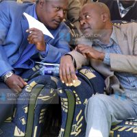 Housing Minister Soita Shitanda chats with the Chairman of KADDU, Cyrus Jirongo