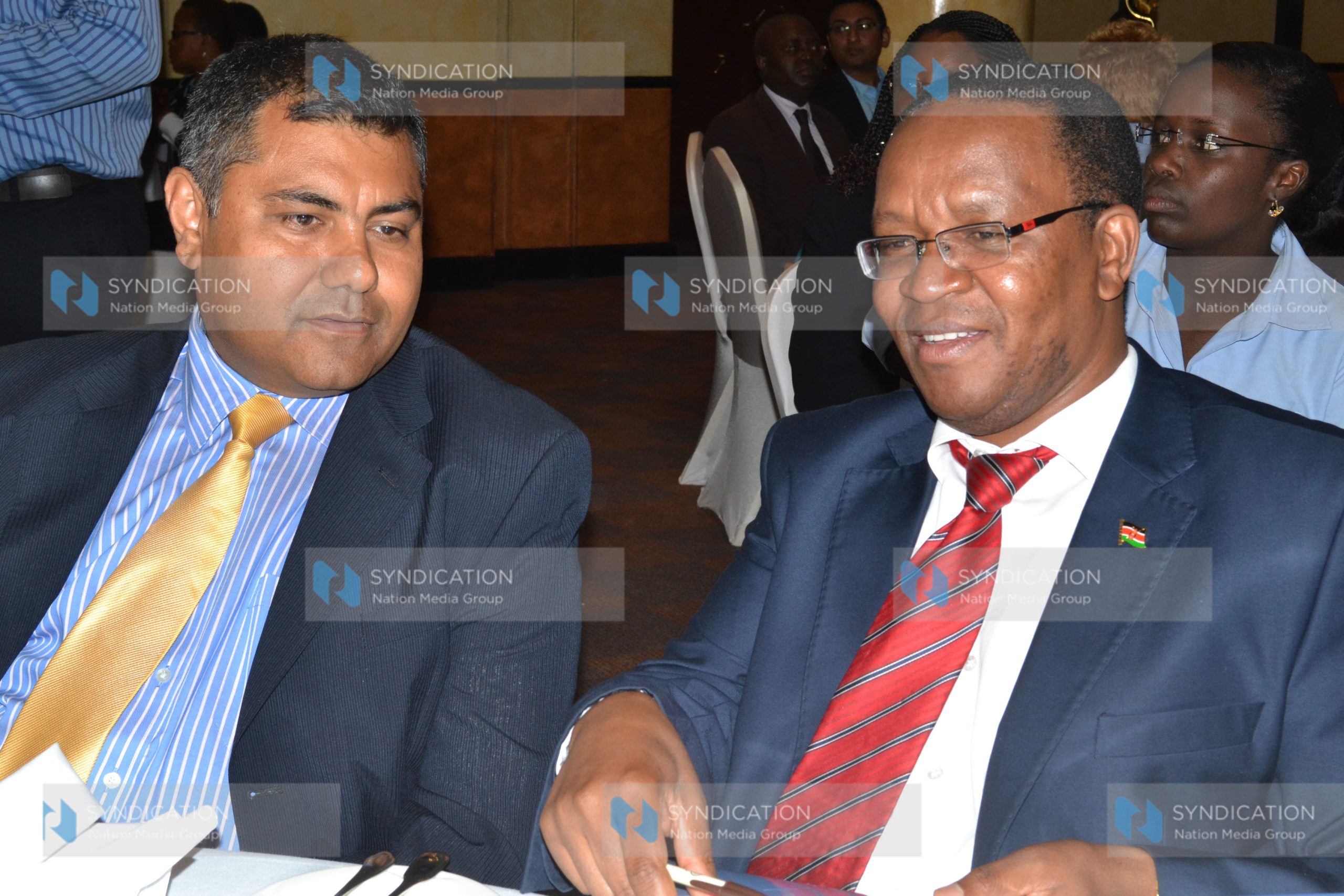 Foreign affairs and international trade Principal Secretary Dr. Eng. Karanja Kibicho with Director of Capwell Industries Rajan Shah