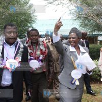 Speaker of the National Assembly Kenneth Marende and Lugari MP Cyrus Jirongo