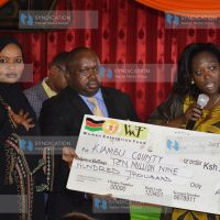 Women Enterprise Fund chairperson Ms. Mumina Bonaya with Kiambu County Women Representative Ann Nyokabi
