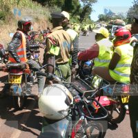 Boda boda riders escorting Embu Senate seat aspirant and APK deputy party leader Lenny Kivuti