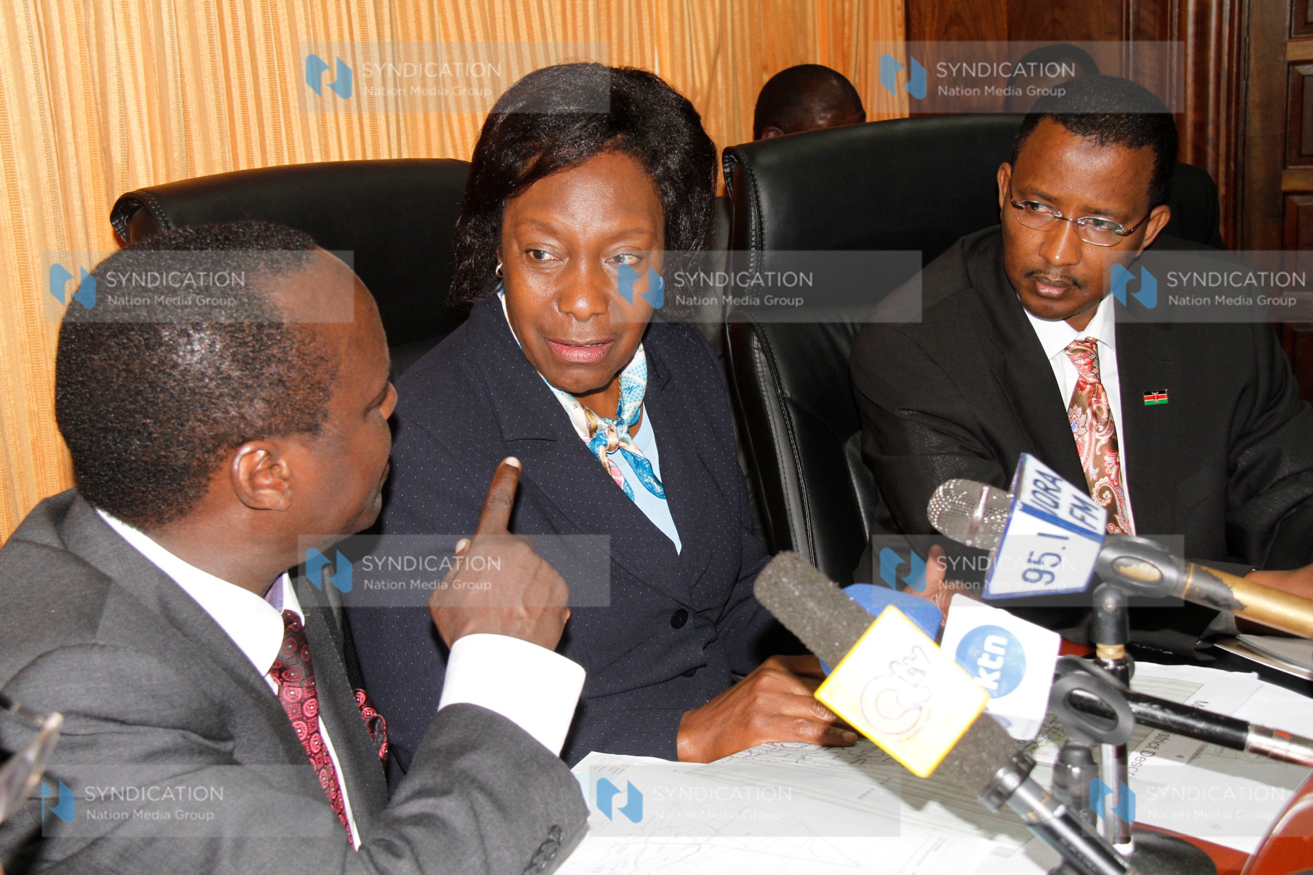 Lands Cabinet Secretary Charity Ngilu and IEBC Chairman Ahmed Issack Hassan
