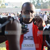 Igembe South MP Mithika Linturi addresses journalists during the launch of the Mithika Linturi Football League