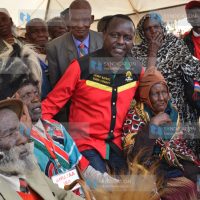 Embu County Senator Mr Lenny Kivuti with former freedom fighters