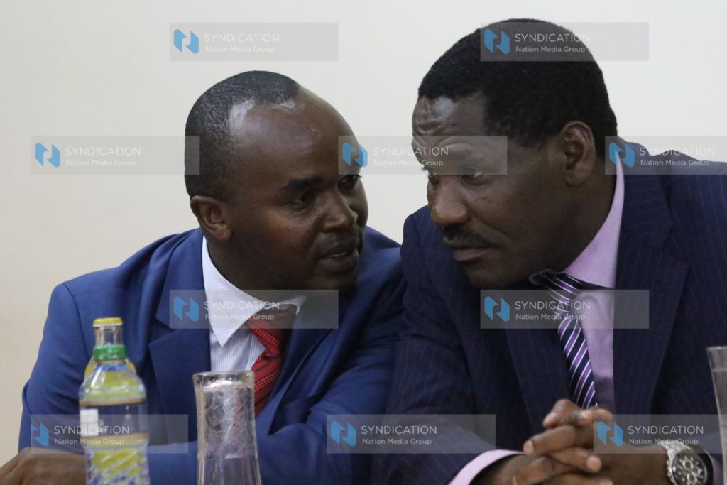 Council of Governors Chairman and Meru County Governor Peter Munya with County Executive in charge of Roads Newton Itobi