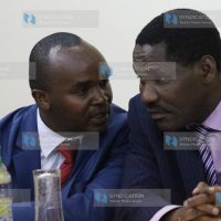 Council of Governors Chairman and Meru County Governor Peter Munya with County Executive in charge of Roads Newton Itobi