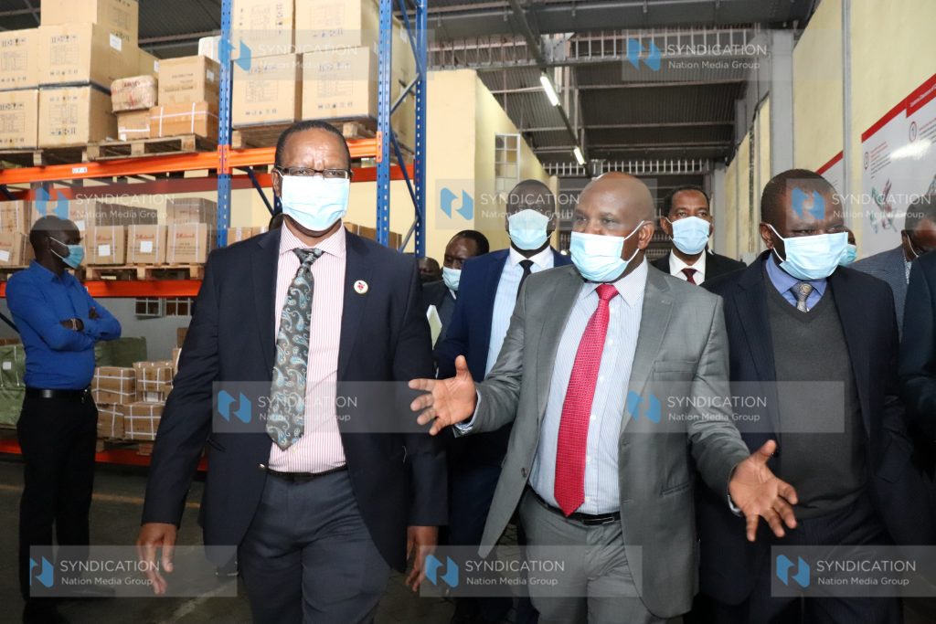 Interior Principal Secretary Dr. (Eng.) Karanja Kibicho together with KRA Commissioner-General, Mr. Githii Mburu