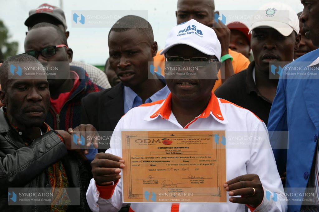 Rongo constituency ODM nominee Paul Abuor