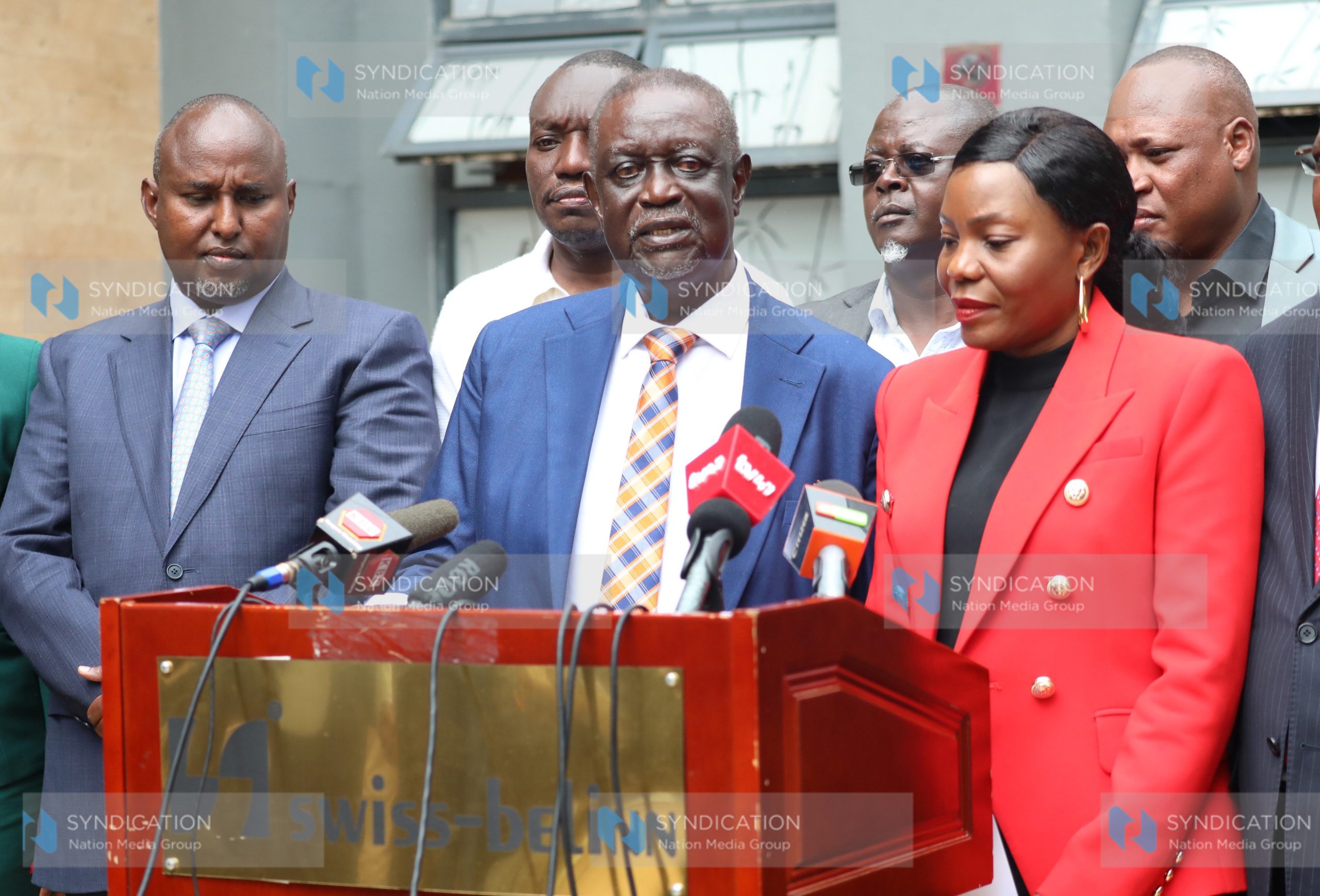 Suna East MP Junet Mohammed, ODM Party Leader Oburu Odinga, and ODM Acting Secretary General Catherine Omanyo