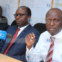 Africa Oil Corp General manager Donald Mahaga, Tullow Oil Kenya- Country Manager, Martin Mbogo and Cabinet Secretary for Energy & Petroleum Charles Keter