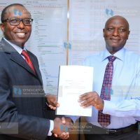Cabinet Secretary for Energy & Petroleum Charles Keter with Tullow Oil Kenya- Country Manager, Martin Mbogo