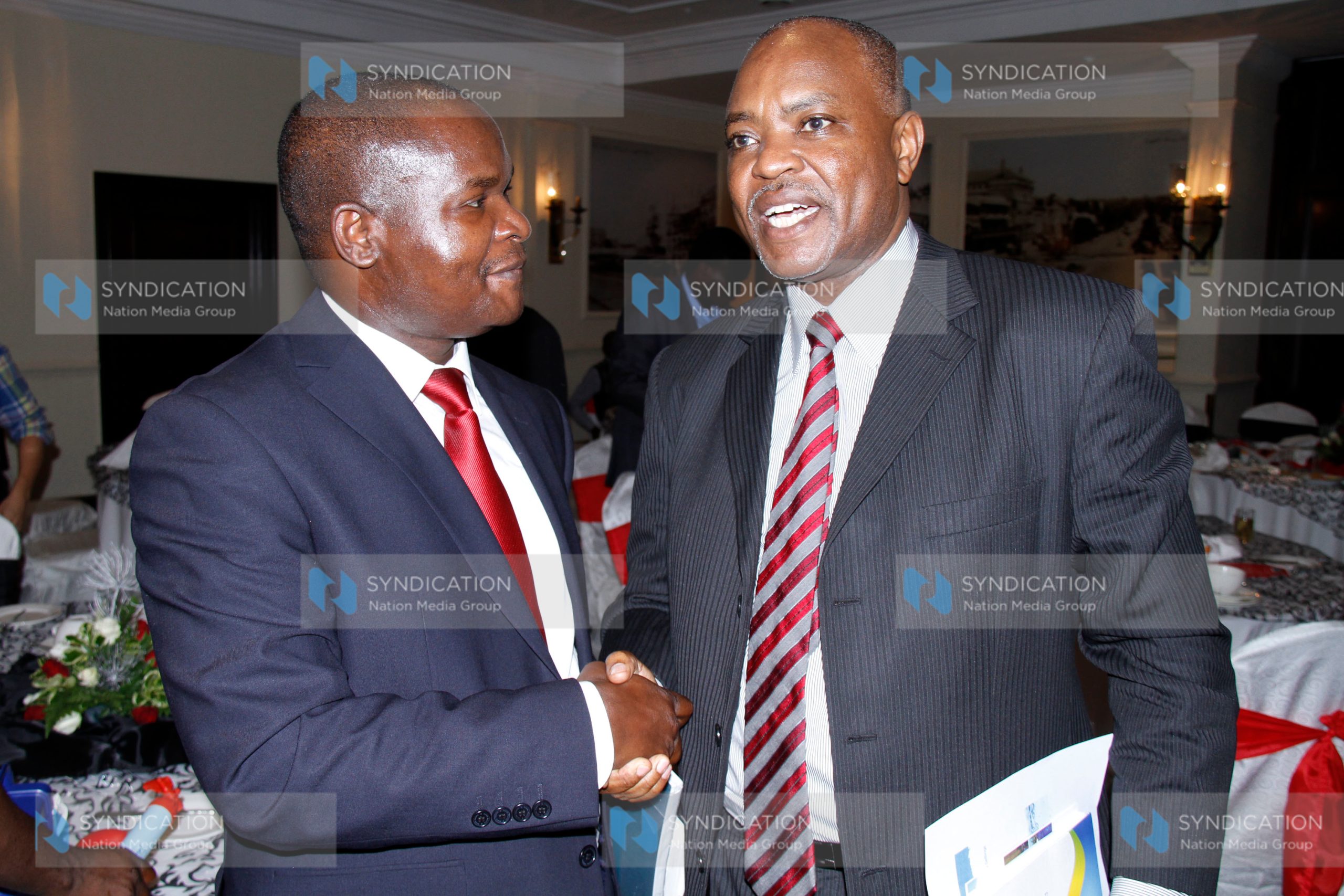 NMG Chief Operating Officer Tom Mshindi with Nairobi County Assembly deputy speaker Kennedy Okeyo Ngondi