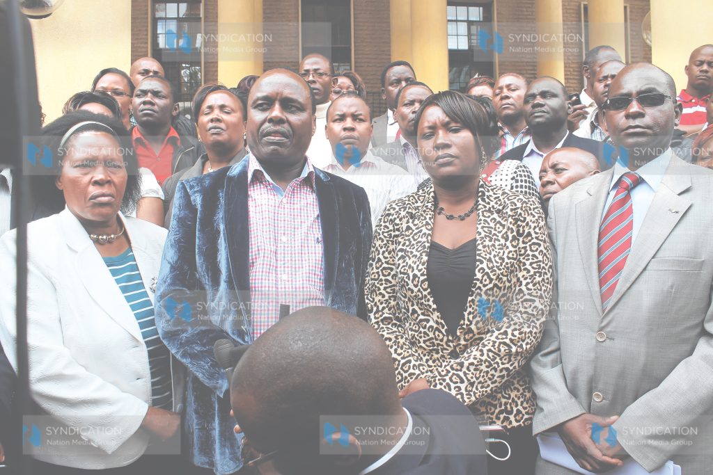 Embu Women Representative Rose Mitaru, Senator Lenny Kivuti, Runyenjes MP Cecily Mbarire, and Mbeere North MP Muriuki Njagagua