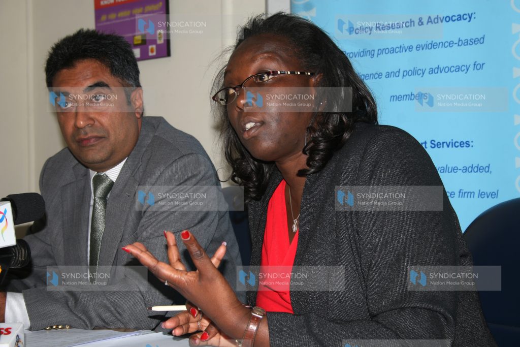 Director Kenya Association of Manufacturers brief the press