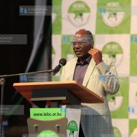 IEBC Chairman Wafula Chebukati addressing the press