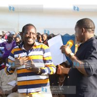Tigania East MP Mpuru Aburi and National Assembly Speaker Justin Muturi at a fundraiser
