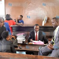 Lawyer Kithinji Marete (left), who represents Governor Martin Wambora in an election petition