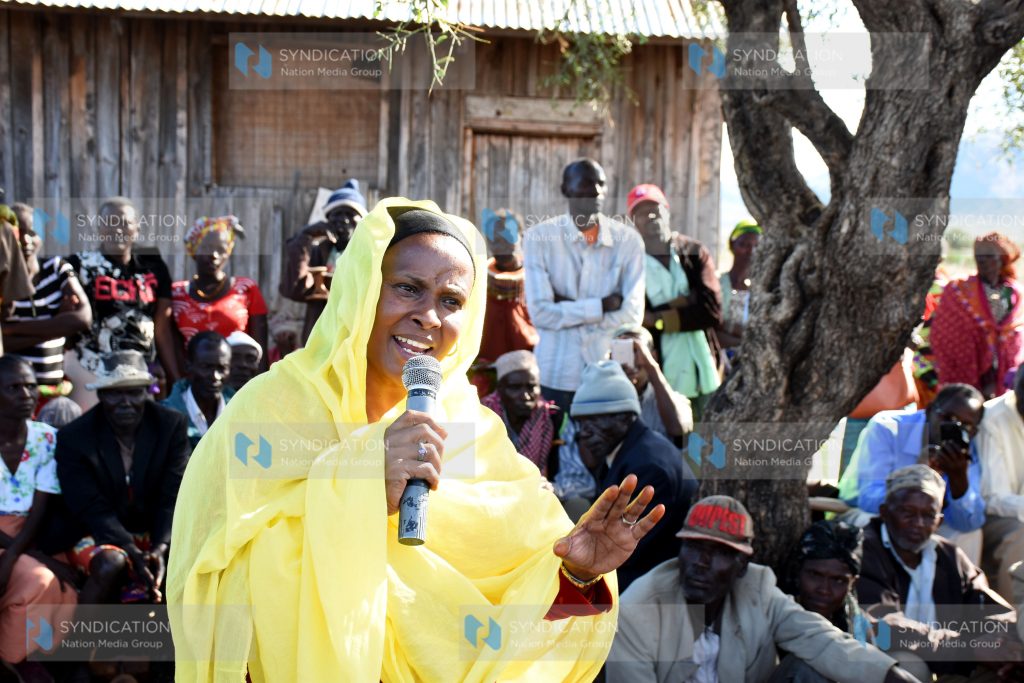 Isiolo Senator Fatuma Dullo addresses residents of Burat ward