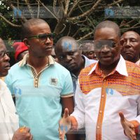Kilifi Senator Stewart Madzayo, accompanied by Sokoni MCA aspirant Gilbert Peru