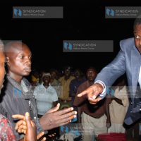 Lugari MP Cyrus Jirongo watches the football finals of the 2011 Shimanyula Tournament