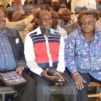 ANC party leader Musalia Mudavadi confers with governor of Vihiga Wilber Ottichilo and COTU secretary general Francis Atwoli