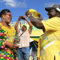 Deputy President William Ruto receives Maragua MP Mary Wamaua as she joined UDA party