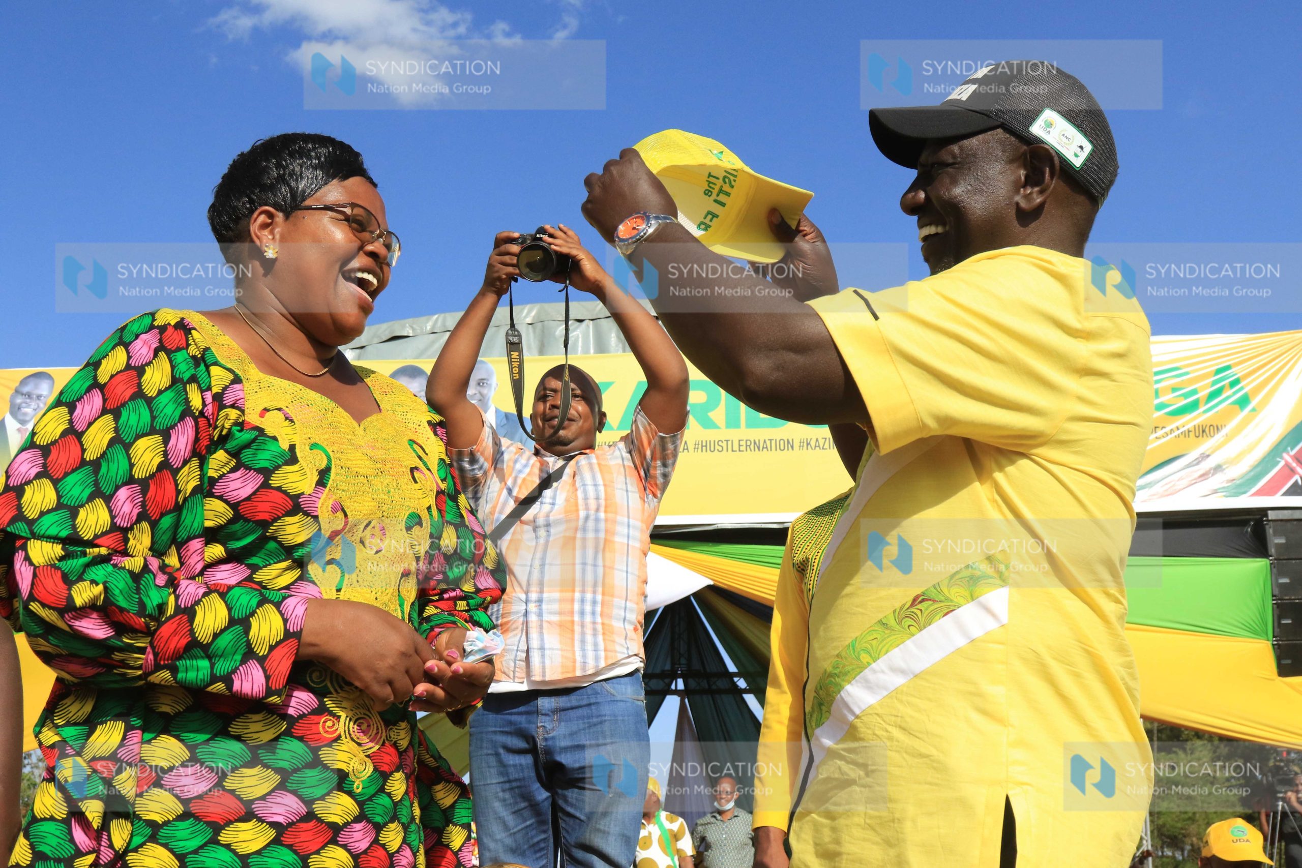 Deputy President William Ruto receives Maragua MP Mary Wamaua as she joined UDA party