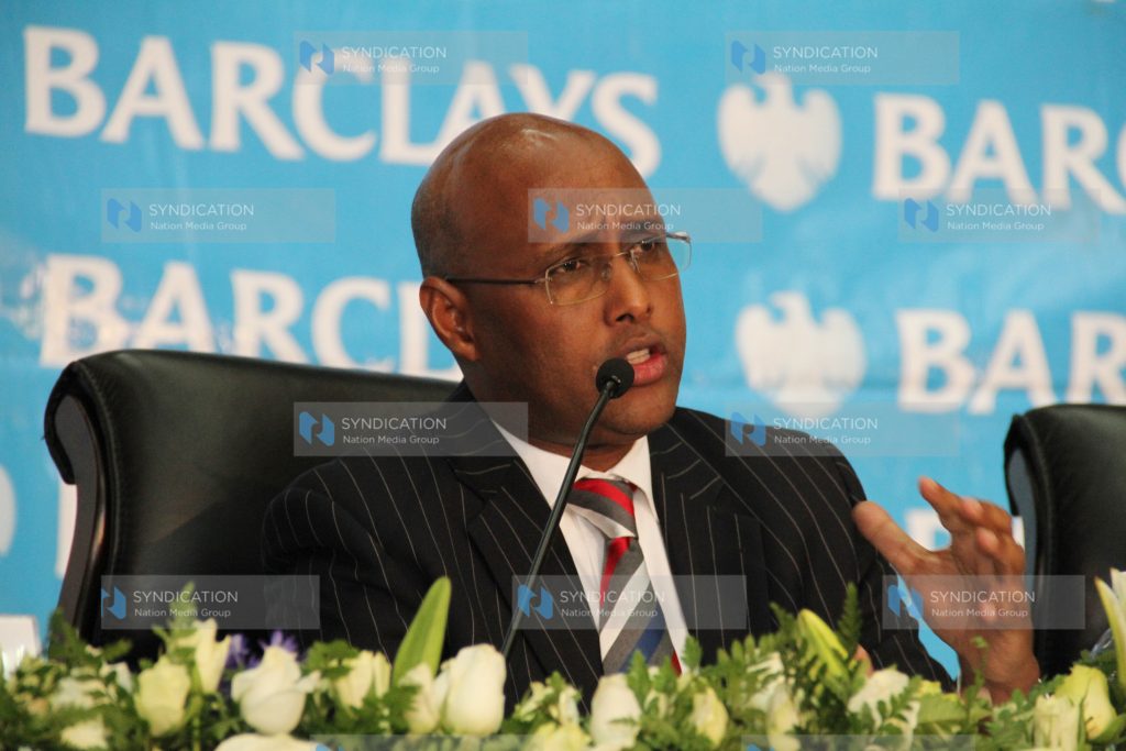 Adan Mohamed during the bank's annual general meeting