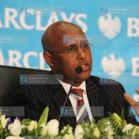 Adan Mohamed during the bank's annual general meeting