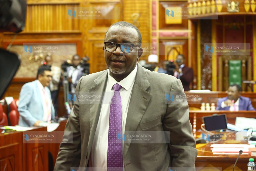 Mithika Linturi being vetted by the Committee on Appointments