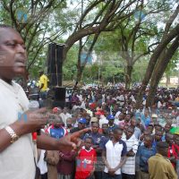 Justice Minister Eugene Wamalwa, Lugari MP Cyrus Jirongo, and Kakamega Mayor Matias Sichele