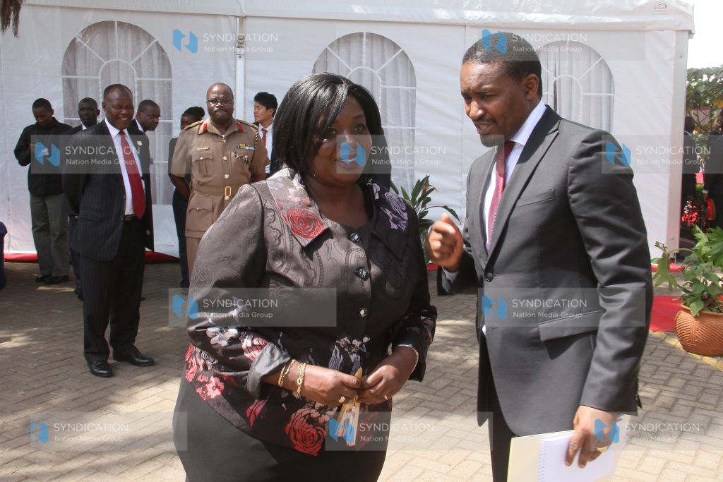 Cabinet Secretaries Amb. Raychelle Omamo, Defence with Mwangi Kiunjuri Agriculture and Irrigation