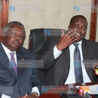 Labour minister John Munyes with COTU secretary general Francis Atwoli