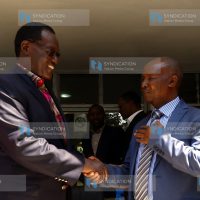 Senate Standing Committee on Roads and Transportation chairman Chris Obure with Nakuru governor Kinuthia Mbugua