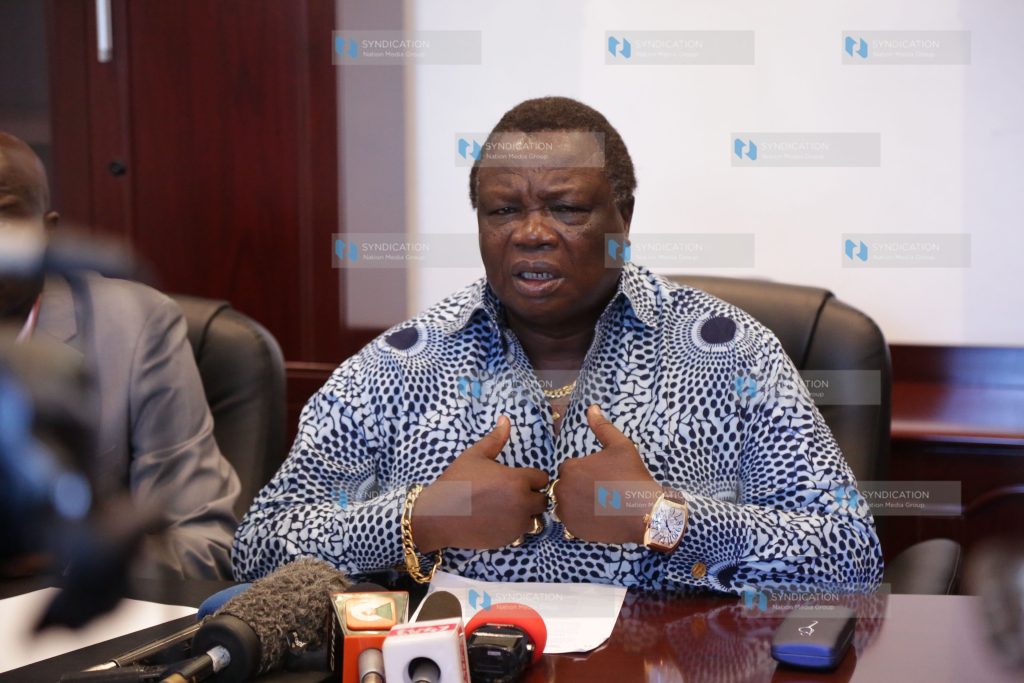 COTU Secretary General Francis Atwoli addresses journalists